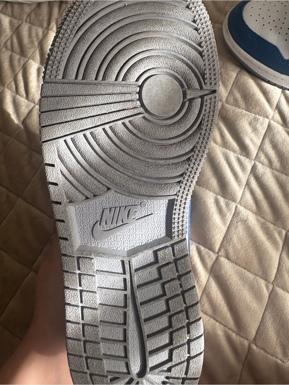 Nike Men’s White and Blue Low-Top Sneakers